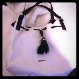 White and black purse